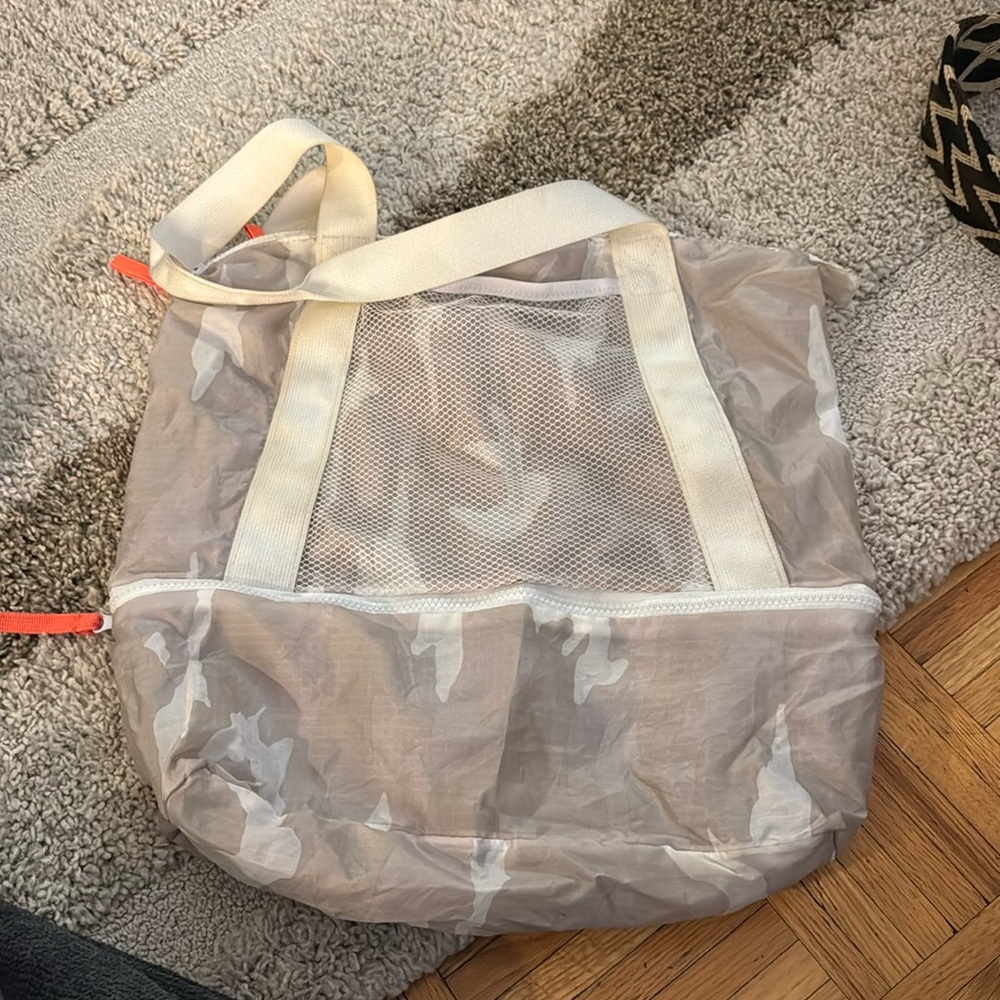 Athleta white and beige camo gym bag!